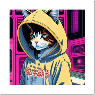 Cat looking cute on Hoodies Posters and Art